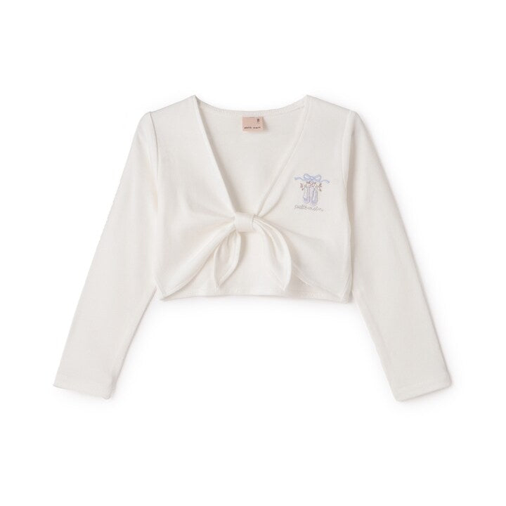 日本童裝 pe#main 抗菌防臭 芭蕾蝴蝶結短上衣 100-130cm 女童款 秋季 TOPS