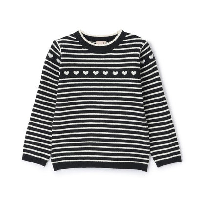 日本童裝 pe#main 心型羅紋針織毛衣 80-130cm 女童款 秋季 TOPS 聖誕紅/新年紅