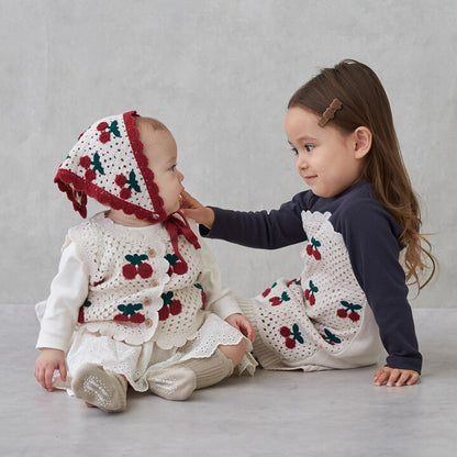 日本童裝 pe#main 鉤針編織拼接連身裙 80-130cm 女童款 秋季 DRESSES