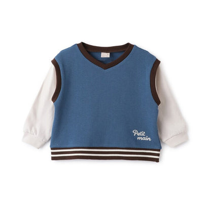 日本童裝 pe#main 假兩件上衣 80-130cm 男童款 秋季 TOPS