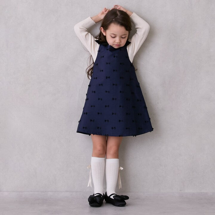 日本童裝 pe#main 蝴蝶結肩帶吊帶裙 80-130cm 女童款 秋季 DRESSES
