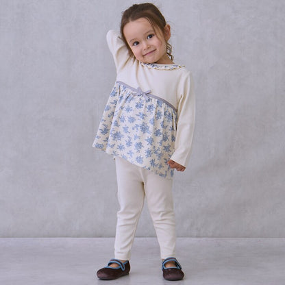 日本童裝 pe#main 拼接絲帶上衣 80-130cm 女童款 秋季 TOPS