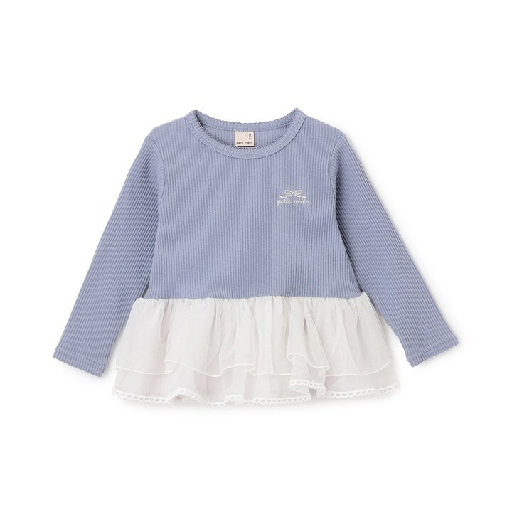 日本童裝 pe#main 薄紗花邊長袖上衣 80-130cm 女童款 秋季 TOPS