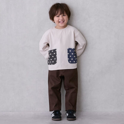 日本童裝 pe#main [有機棉] 口袋長袖上衣 80-130cm 男童款 秋季 TOPS