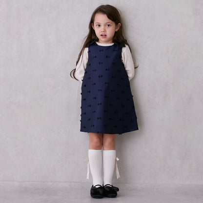 日本童裝 pe#main 蝴蝶結肩帶吊帶裙 80-130cm 女童款 秋季 DRESSES