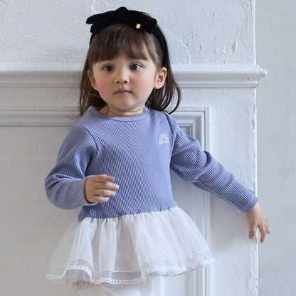 日本童裝 pe#main 薄紗花邊長袖上衣 80-130cm 女童款 秋季 TOPS