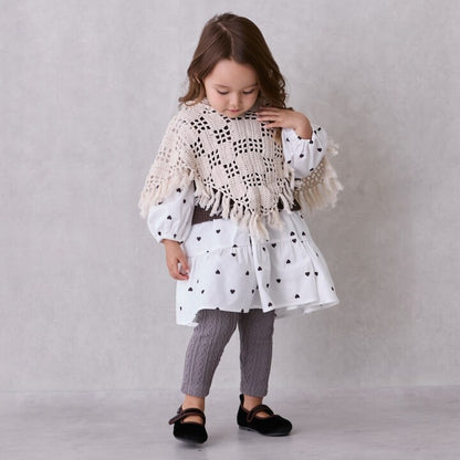 日本童裝 pe#main [乳木果油處理]提花緊身褲 80-130cm 女童款 秋季 PANTS