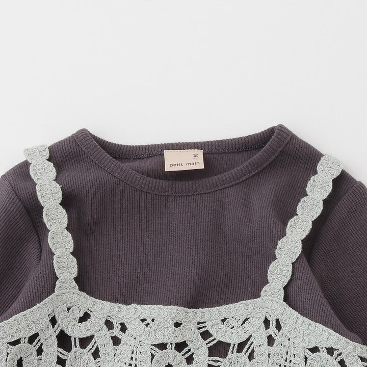 日本童裝 pe#main 蕾絲吊帶裙兩件裝 80-130cm 女童款 秋季 DRESSES