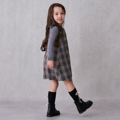 日本童裝 pe#main 蝴蝶結肩帶吊帶裙 80-130cm 女童款 秋季 DRESSES