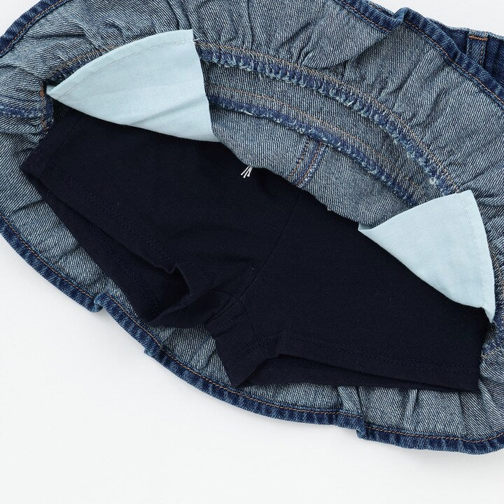 日本童裝 pe#main 花邊牛仔短裙 80-130cm 女童款 秋季 SKIRTS