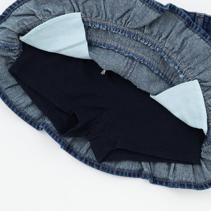 日本童裝 pe#main 花邊牛仔短裙 80-130cm 女童款 秋季 SKIRTS