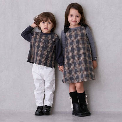 日本童裝 pe#main 蝴蝶結肩帶吊帶裙 80-130cm 女童款 秋季 DRESSES