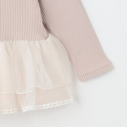 日本童裝 pe#main 薄紗花邊長袖上衣 80-130cm 女童款 秋季 TOPS