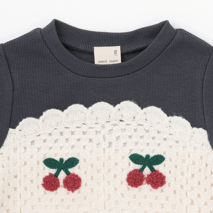 日本童裝 pe#main 鉤針編織拼接連身裙 80-130cm 女童款 秋季 DRESSES