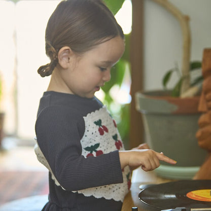日本童裝 pe#main 鉤針編織拼接長袖上衣 80-130cm 女童款 秋季 TOPS