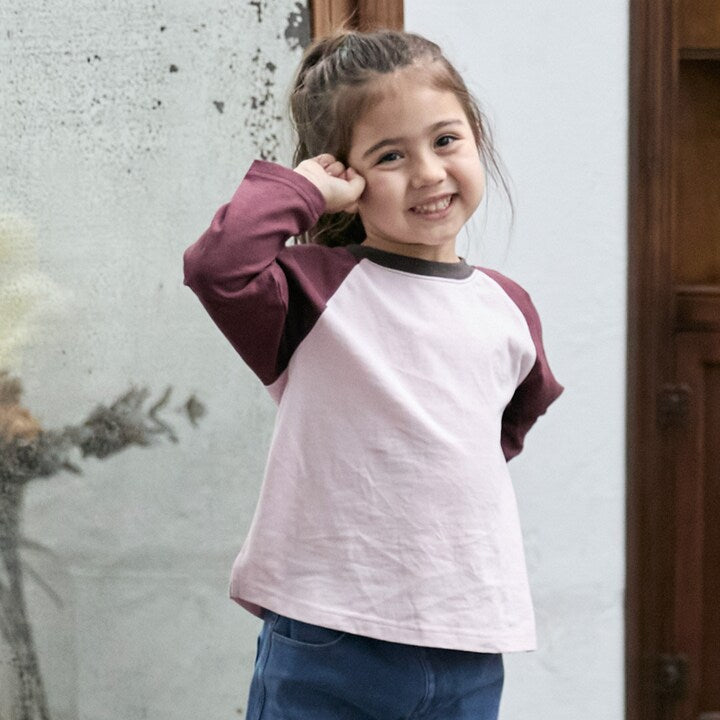 日本童裝 pe#main [有機棉] 插肩長袖上衣 80-130cm 男童款/女童款 秋季 TOPS