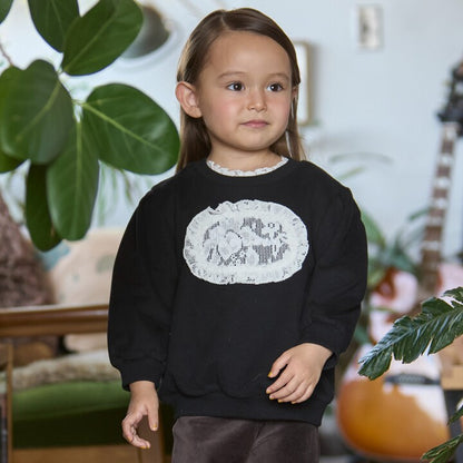 日本童裝 pe#main 蕾絲logo衛衣 80-130cm 女童款 秋季 TOPS