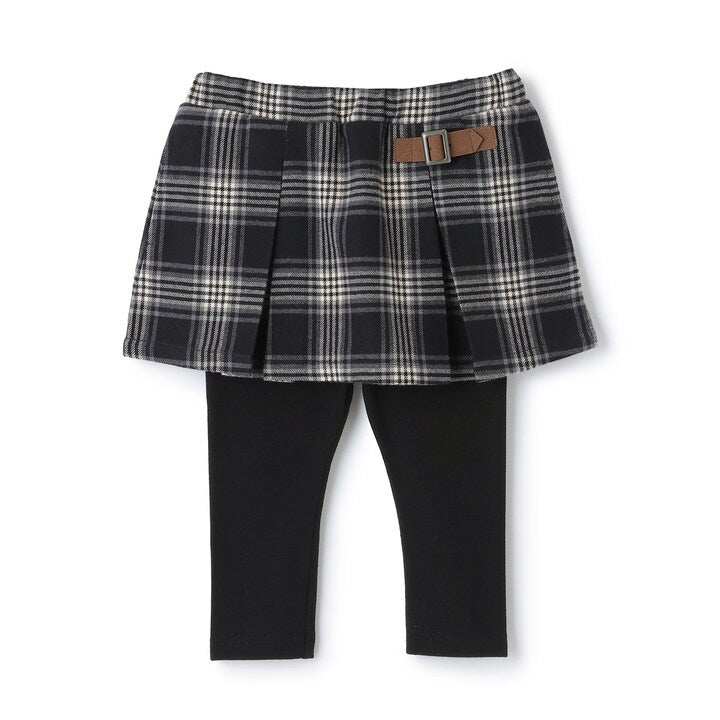 日本童裝 pe#main 假兩件格紋裙連褲 80-130cm 女童款 冬季 PANTS 聖誕紅/新年紅