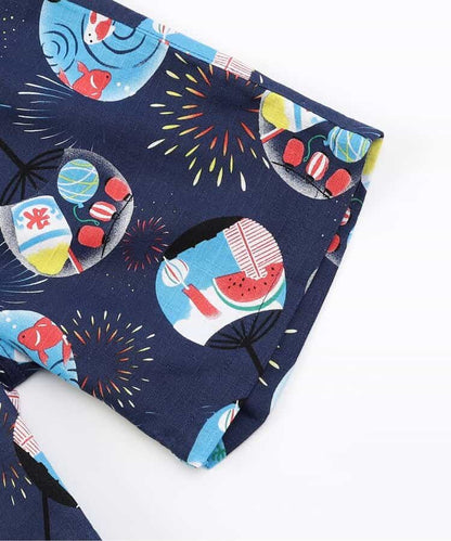 Japanese Ampersand Jinbei Pouch Japanese Kimono 80-140cm Boys Summer Other Brands Children's Clothing TOPS PANTS Japanese Summer Festival Special 