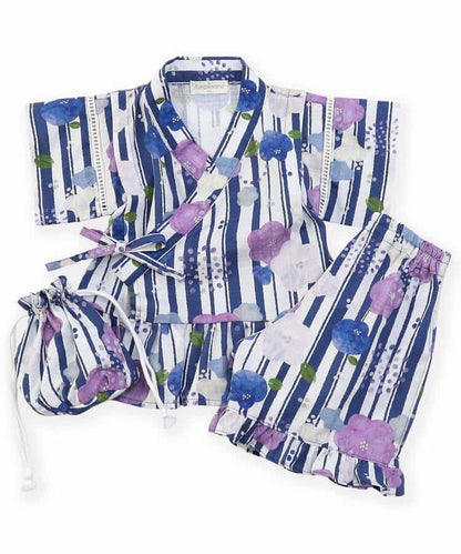 Japanese Ampersand Jinbei Ren Pouch Japanese Kimono 80-140cm Girls Summer Other Brands Children's Clothing TOPS PANTS Japanese Summer Festival Special 