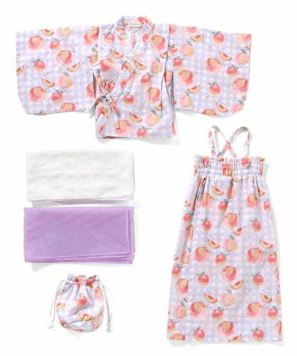 Japanese Ampersand 2Way Yukata with Pouch (80-140cm) Japanese Kimono for Girls (Summer Dresses from Other Brands) 
