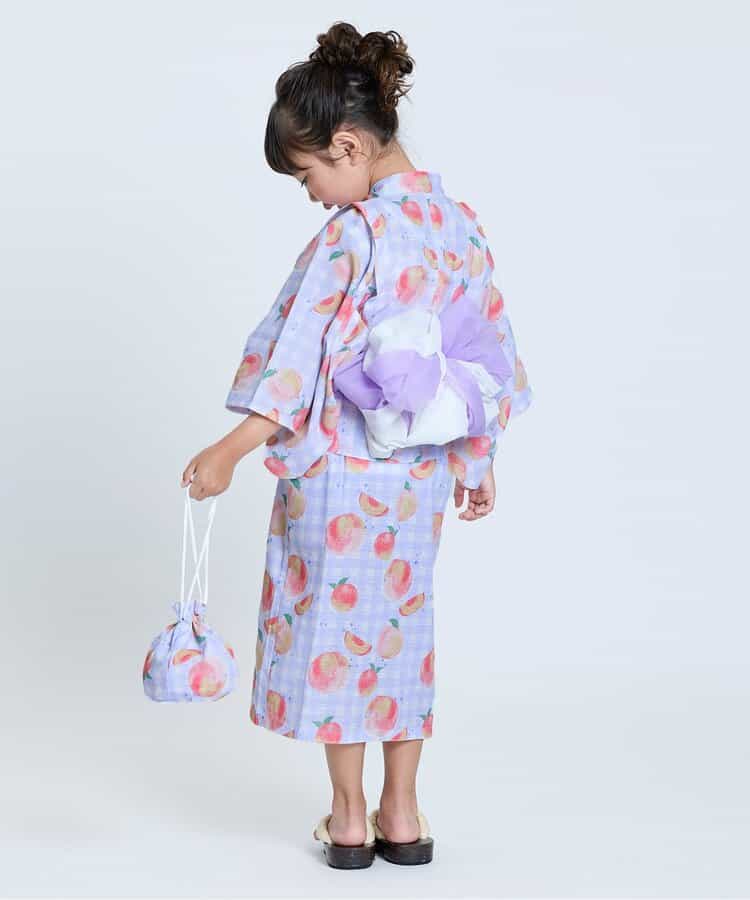 Japanese Ampersand 2Way Yukata with Pouch (80-140cm) Japanese Kimono for Girls (Summer Dresses from Other Brands) 