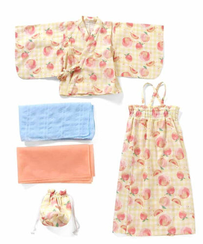 Japanese Ampersand 2Way Yukata with Pouch (80-140cm) Japanese Kimono for Girls (Summer Dresses from Other Brands) 