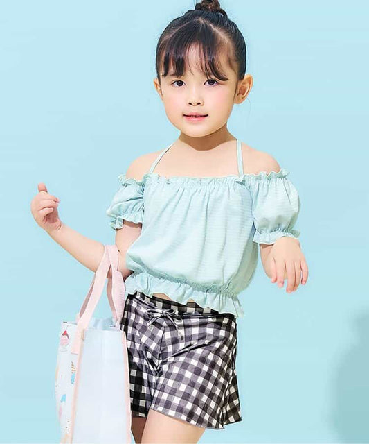 Ampersand UV-Proof Two-Piece Swimsuit (Direct from Japan) 80-140cm Girls' Summer Swimsuit Special 