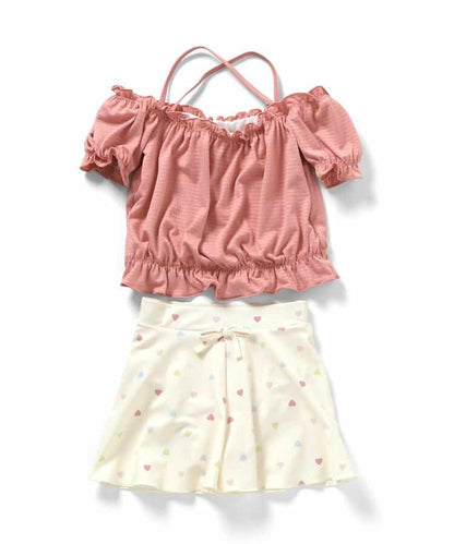 Ampersand UV-Proof Two-Piece Swimsuit (Direct from Japan) 80-140cm Girls' Summer Swimsuit Special 