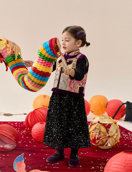 女童款 90-140cm 如意生花唐裝 新年中式華服唐裝 新年發財特特輯