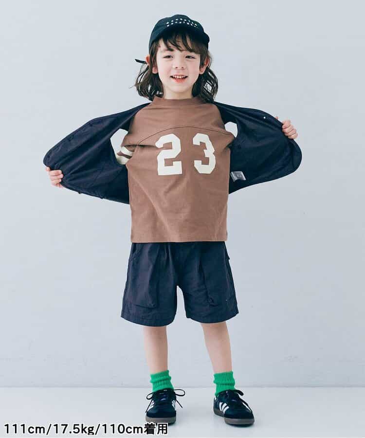 Japanese children's clothing p.prem#r sports style long-sleeved tops 80-140cm boys/girls summer TOPS 
