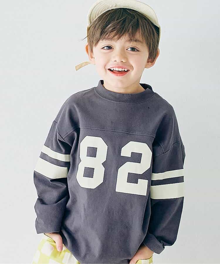 Japanese children's clothing p.prem#r sports style long-sleeved tops 80-140cm boys/girls summer TOPS 