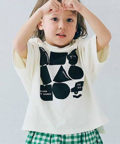 Japanese children's clothing p.prem#r cute printed T-shirt 80-140cm boys/girls summer TOPS 