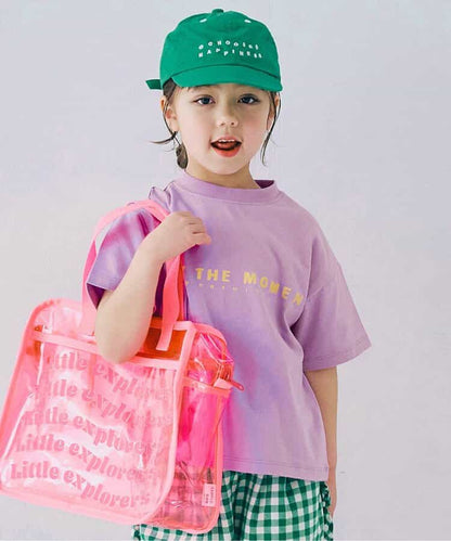 Japanese children's clothing p.prem#r letter print T-shirt 80-140cm boys/girls summer TOPS 