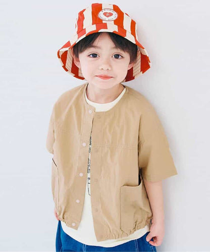 Japanese children's clothing p.prem#r typewriter snap button short-sleeved shirt 80-140cm boys/girls summer TOPS 
