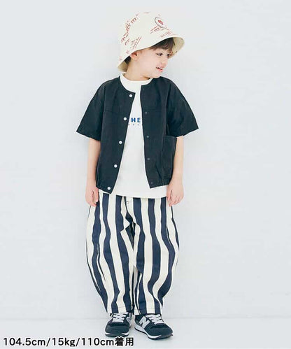 Japanese children's clothing p.prem#r typewriter snap button short-sleeved shirt 80-140cm boys/girls summer TOPS 