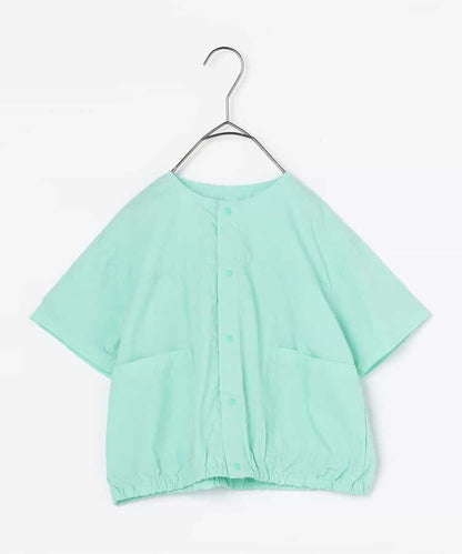 Japanese children's clothing p.prem#r typewriter snap button short-sleeved shirt 80-140cm boys/girls summer TOPS 