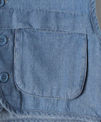 Japanese children's clothing p.prem#r 3D pocket work vest jacket 80-140cm boys/girls summer outerwear 