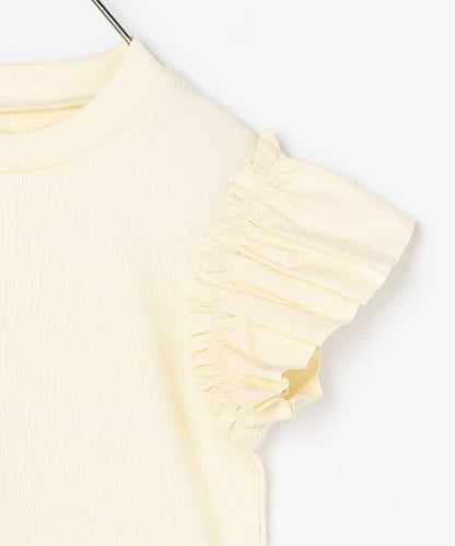 Japanese children's clothing p.prem#r 2Way slip skirt &amp; ruffle sleeve top two-piece set 80-140cm girls summer TOPS SKIRTS 