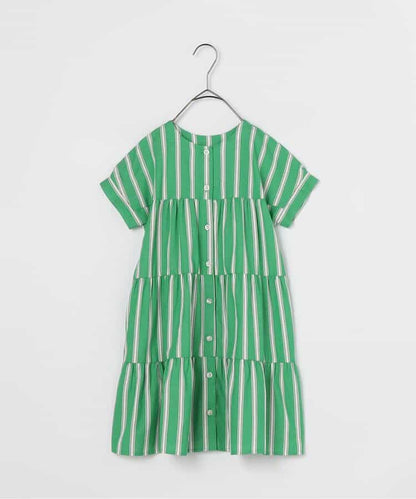 Japanese children's clothing p.prem#r 2Way reversible two-way wear front and back striped shirt dress 80-140cm girls summer dresses 