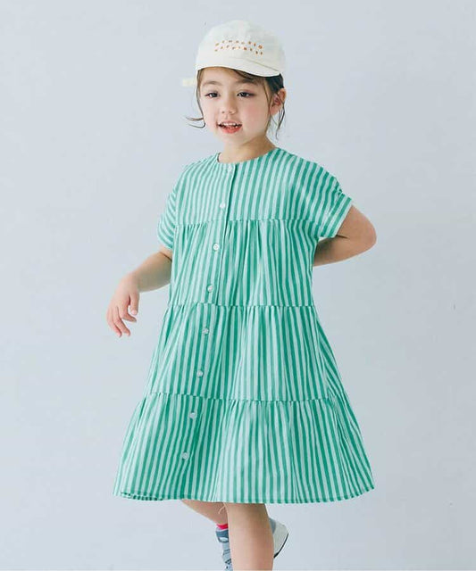 日本童裝 p.prem#r 2Way 雙面兩穿 前後條紋襯衫連身裙 80-140cm 女童款 夏季 DRESSES