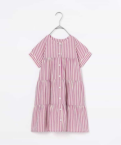 Japanese children's clothing p.prem#r 2Way reversible two-way wear front and back striped shirt dress 80-140cm girls summer dresses 