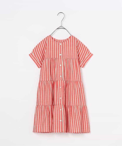 Japanese children's clothing p.prem#r 2Way reversible two-way wear front and back striped shirt dress 80-140cm girls summer dresses 