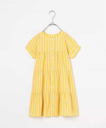 Japanese children's clothing p.prem#r 2Way reversible two-way wear front and back striped shirt dress 80-140cm girls summer dresses 