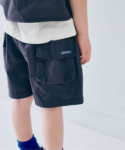 Japanese children's clothing p.prem#r 3D pocket work shorts 80-140cm boys/girls summer PANTS 