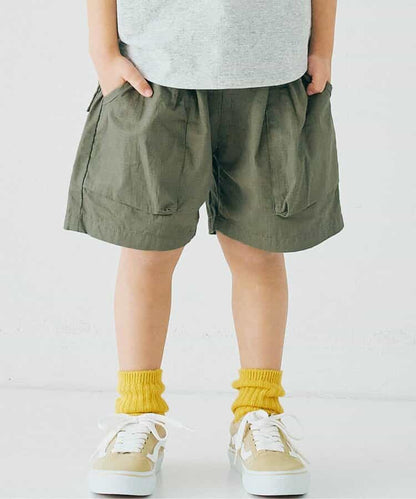 Japanese children's clothing p.prem#r 3D pocket work shorts 80-140cm boys/girls summer PANTS 