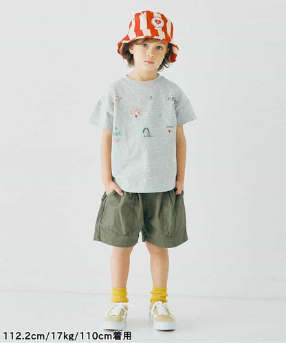 Japanese children's clothing p.prem#r 3D pocket work shorts 80-140cm boys/girls summer PANTS 