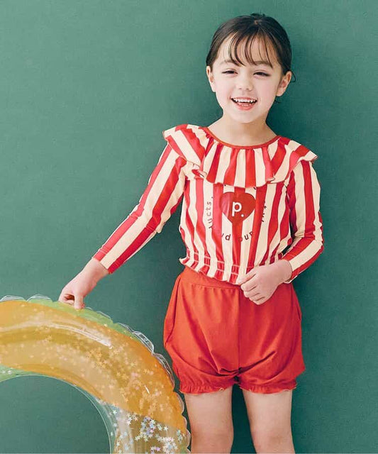 Japanese children's clothing p.prem#r UV protection swimsuit two-piece set 80-140cm girls summer water play swimsuit special edition 
