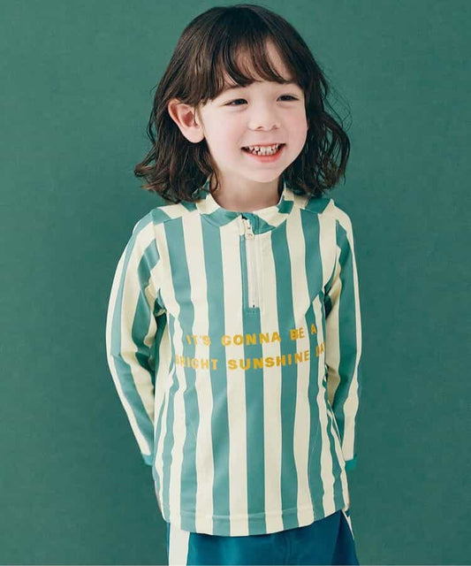 Japanese children's clothing p.prem#r UV protection half-zip swimsuit 80-140cm boys' summer swimsuit special edition 