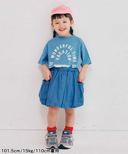 Japanese children's clothing p.prem#r letter print short-sleeved top 80-140cm boys/girls summer TOPS 